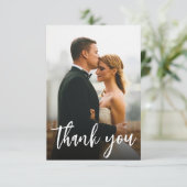 モダンスクリプカスタムトの結婚写真 サンキューカード (スタンド正面)