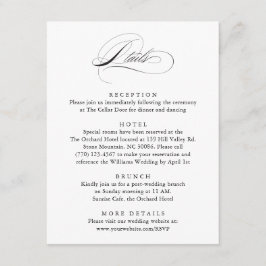 モダンスクリプクラシックト結婚エレガント詳細 エンクロージャーカード