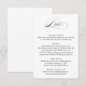 モダンスクリプクラシックト結婚エレガント詳細 エンクロージャーカード (正面/裏面)