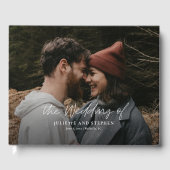 モダンスクリプシンプルトの写真結婚の種類 ゲストブック (正面)