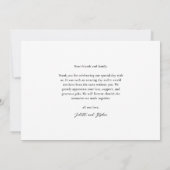 モダンスクリプシンプルトの写真結婚の種類 サンキューカード (裏面)