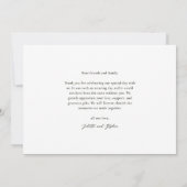 モダンスクリプシンプルトの写真結婚の種類 サンキューカード (裏面)