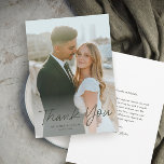 モダンスクリプシンプルトの写真結婚の種類 サンキューカード<br><div class="desc">スクリプモダントシンプルの写真結婚のサンキューカード。[編クリック集]ボタンをクリックして、このデザインをニーズに合わせてカスタマイズする。</div>