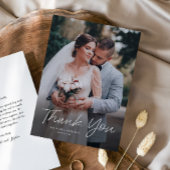 モダンスクリプシンプルトの写真結婚の種類 サンキューカード