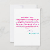 モダンスクリプシンプルトの写真結婚の種類 サンキューカード (裏面)