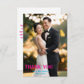 モダンスクリプシンプルトの写真結婚の種類 サンキューカード (正面/裏面)