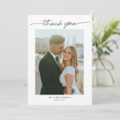 モダンスクリプシンプルトの写真結婚の種類 サンキューカード (スタンド正面)