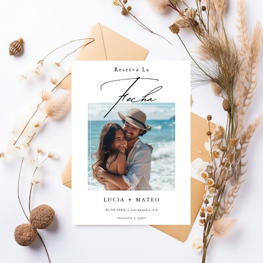 モダンスクリプスペインのト結婚写真 セーブザデート