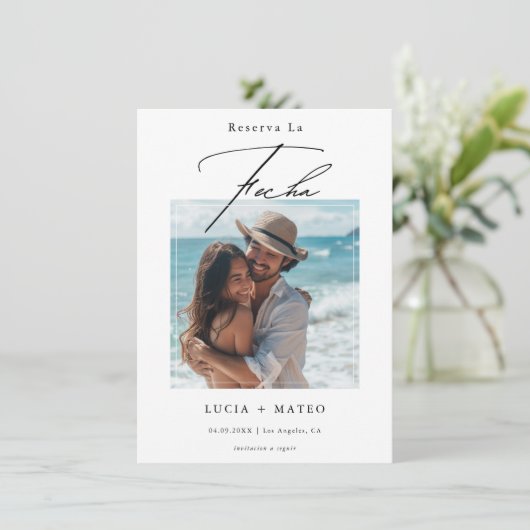 モダンスクリプスペインのト結婚写真 セーブザデート (スタンド正面)