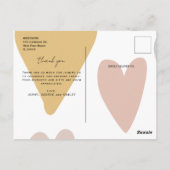 モダンスクリプトありがとう3枚の写真 ベビーシャワー ポストカード (裏面)