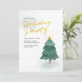 モダンスクリプトのクリスマスツリーパーティー 招待状 (スタンド正面)