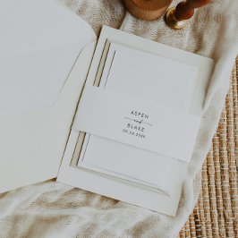 モダンスクリプトのスタイル付き名結婚の 招待状ベリーバンド