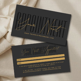 モダンスクリプトのタイポグラフィプロフェッショナルリマインダー 予約カード