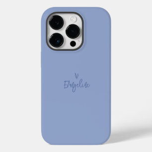 モダンスクリプトのタイポグラフィーブルーハートエレガント iPhone 14 PROケース