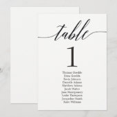 モダンスクリプトの個別テーブルカード 席割りプラン 招待状 (正面/裏面)