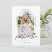 モダンスクリプトの写真付きバチェロレッテパーティー招待状 招待状 (スタンド正面)