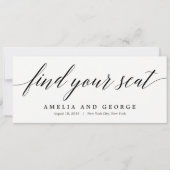 モダンスクリプトの席次表タイトルカード 招待状 (正面)