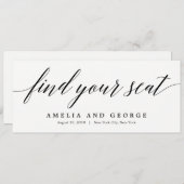 モダンスクリプトの席次表タイトルカード 招待状 (正面/裏面)