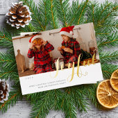 モダンスクリプトの楽しいクリスマス家族写真 箔招待状