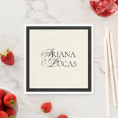 モダンスクリプトの白黒のミニマ結婚リスト スタンダードランチョンナプキン (インサイチュ)