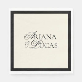 モダンスクリプトの白黒のミニマ結婚リスト スタンダードランチョンナプキン