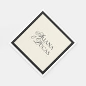 モダンスクリプトの白黒のミニマ結婚リスト スタンダードランチョンナプキン (角)