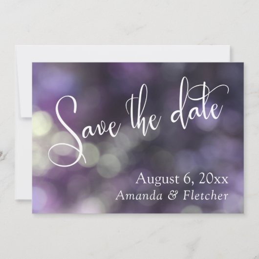 モダンスクリプトの紫ボケSave the Date セーブザデート (正面)