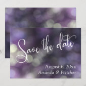 モダンスクリプトの紫ボケSave the Date セーブザデート (正面/裏面)