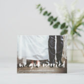 モダンスクリプトの結婚写真 ポストカード (スタンド正面)