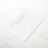 モダンスクリプトの結婚式のアドバイスとお祝いの言葉 シルバー 箔招待状 (回転した状態)