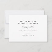モダンスクリプトの結婚式RSVP 出欠カード (正面)