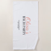 モダンスクリプトの花嫁お披露目パーティー ビーチタオル (正面)