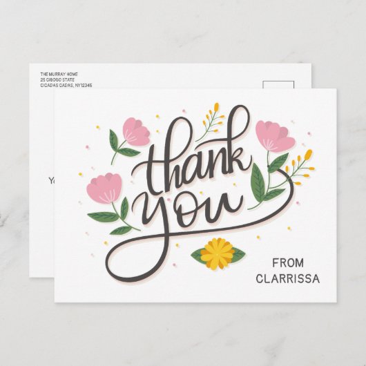 モダンスクリプトの誕生日ポストカード ポストカード (正面/裏面)