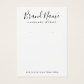 モダンスクリプトの追加ロゴの追加ホワイトイヤリング表示カード (正面)