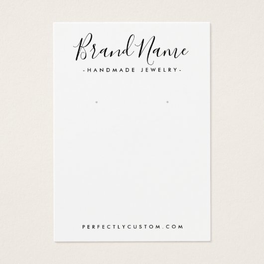 モダンスクリプトの追加ロゴの追加ホワイトイヤリング表示カード (正面)