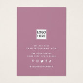 モダンスクリプトの追加ロゴの追加ホワイトイヤリング表示カード (裏面)