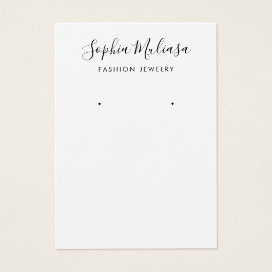 モダンスクリプトの追加ロゴの追加ホワイトイヤリング表示カード (正面)