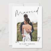 モダンスクリプトアーチフォト 結婚 楽しい シーズンカード (正面)