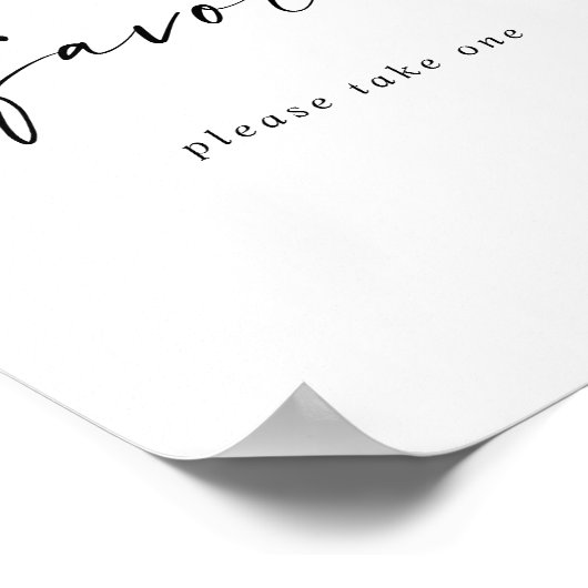 モダンスクリプトウェディングギフトサイン ポスター (角)