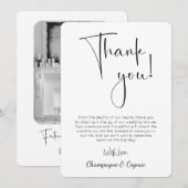 モダンスクリプトウェディングシャワー写真感謝カード 招待状 (正面/裏面)