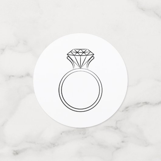 モダンスクリプトウェディングシャワー コンフェッティ (スモール正面)