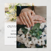 モダンスクリプトウェディングフォトセーブザデート セーブザデート (正面/裏面)