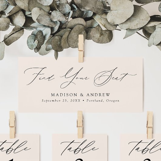 モダンスクリプトウェディング 席を探そう ヘッダーカード 招待状