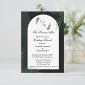 モダンスクリプトエメラルグ結婚リーンブランチパーティー 招待状 (スタンド正面)