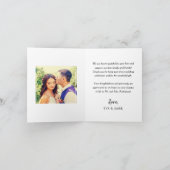 モダンスクリプトオーバーレイ結婚式写真 サンキューカード (内部)