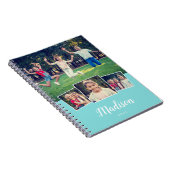 モダンスクリプトカスタムネーム クール4枚写真コラージュ ではない ノートブック (右側)