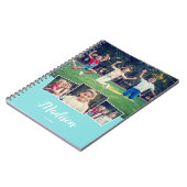 モダンスクリプトカスタムネーム クール4枚写真コラージュ ではない ノートブック (左側)