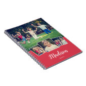 モダンスクリプトカスタムネーム クール4枚写真コラージュ ノートブック (右側)