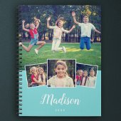 モダンスクリプトカスタムネーム クール4枚写真コラージュ ノート