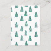 モダンスクリプトゴールド クリスマスツリー ホリデーパーティー 名刺 (裏面)